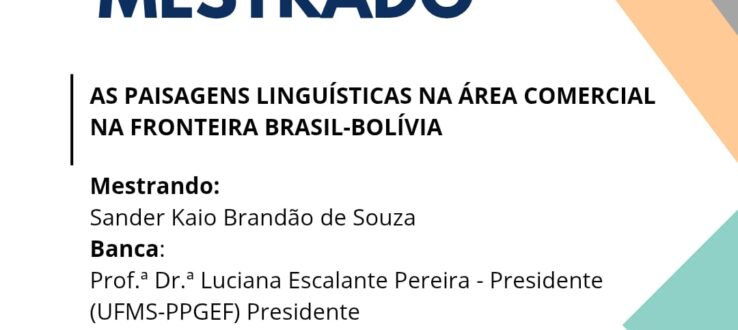 CONVITE: Defesa Pública de Dissertação do mestrando Sander Kaio Brandão de Souza